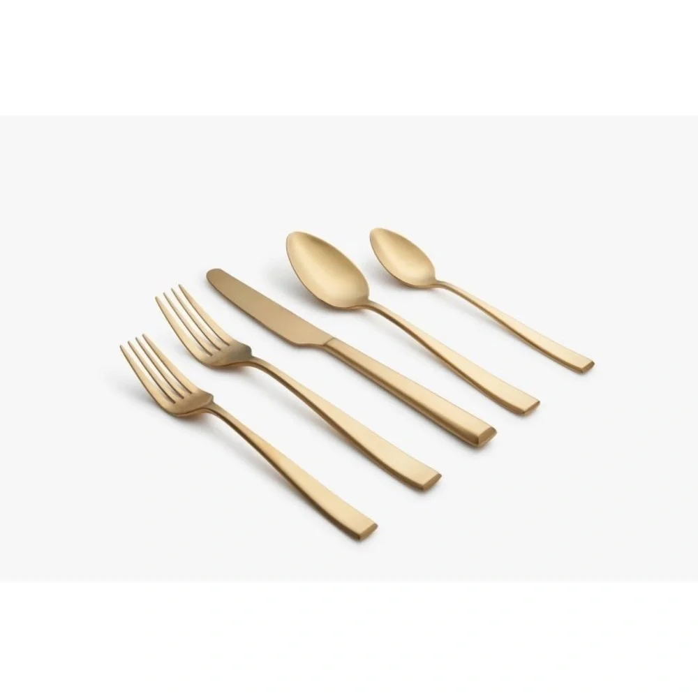 20 pc Samira Champagne Satin Flatware Set - Cambridge Silversmiths - BRA…